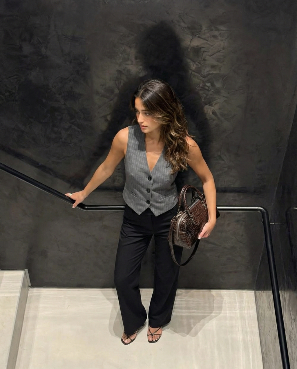 Éloïse Desvallons | Grey Pinstripe Tailored Vest