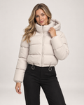 Margherita Alessi | Women’s Cropped Puffer Jacket with Hood and Adjustable Hem