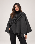 Livia Caruso | Women’s Cape Coat with Asymmetric Scarf Collar