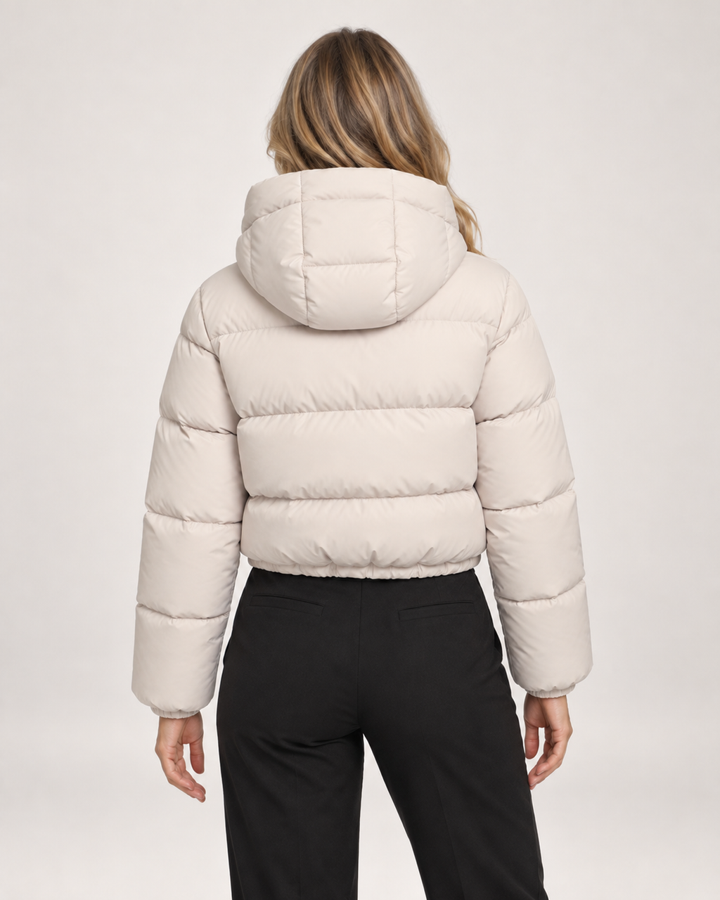 Margherita Alessi | Women’s Cropped Puffer Jacket with Hood and Adjustable Hem