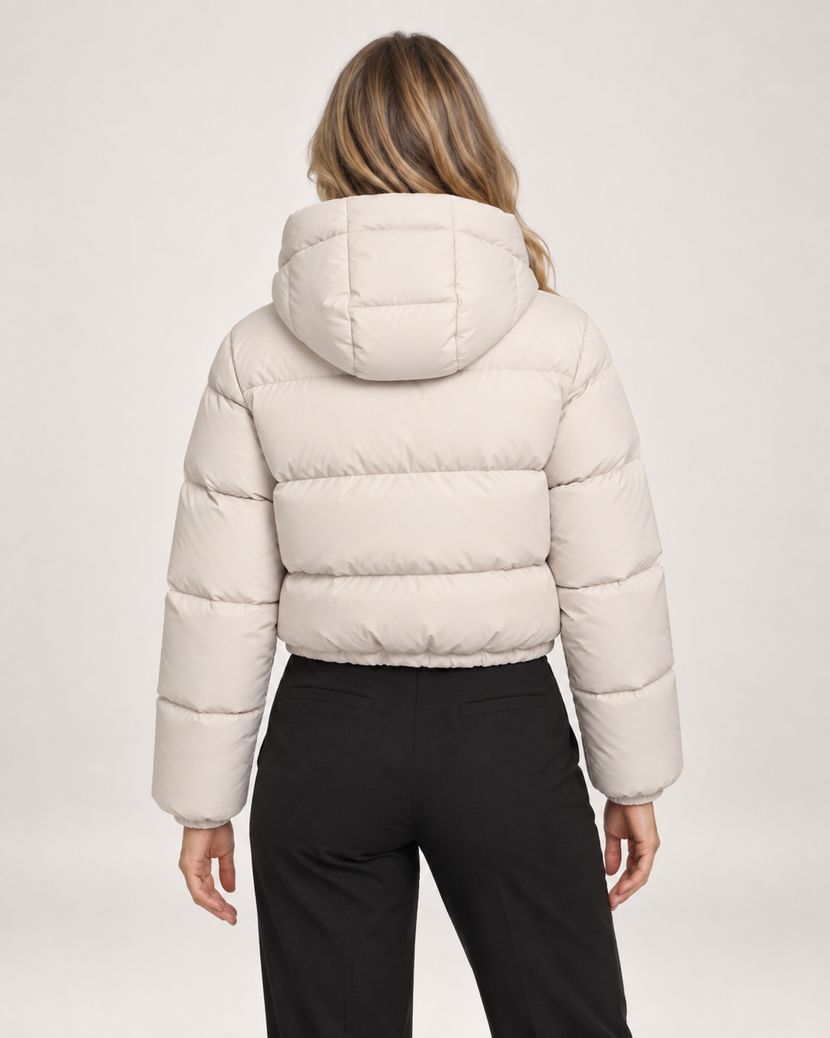 Margherita Alessi | Women’s Cropped Puffer Jacket with Hood and Adjustable Hem