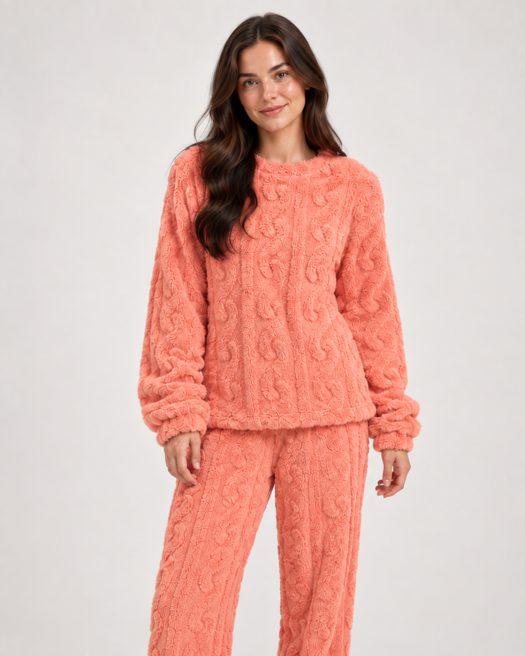 Serena Valcieri | Women’s Fleece Pyjamas with Cable Pattern