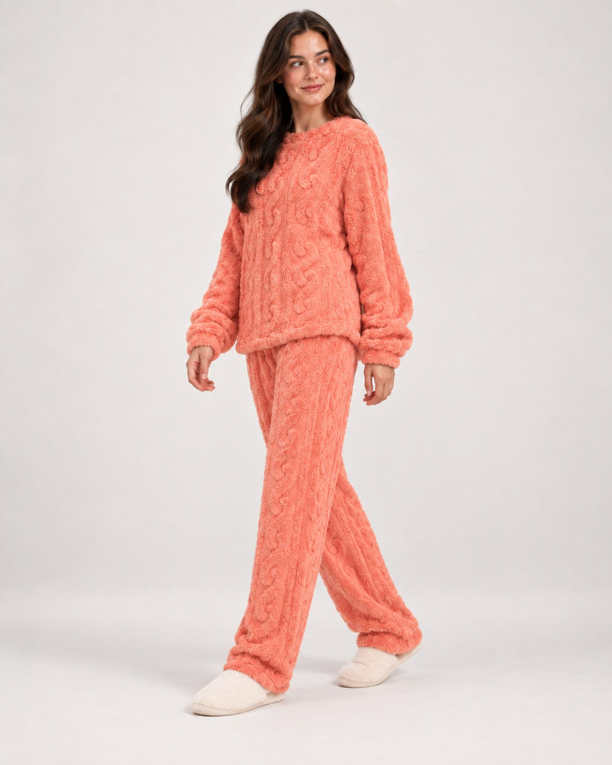 Serena Valcieri | Women’s Fleece Pyjamas with Cable Pattern