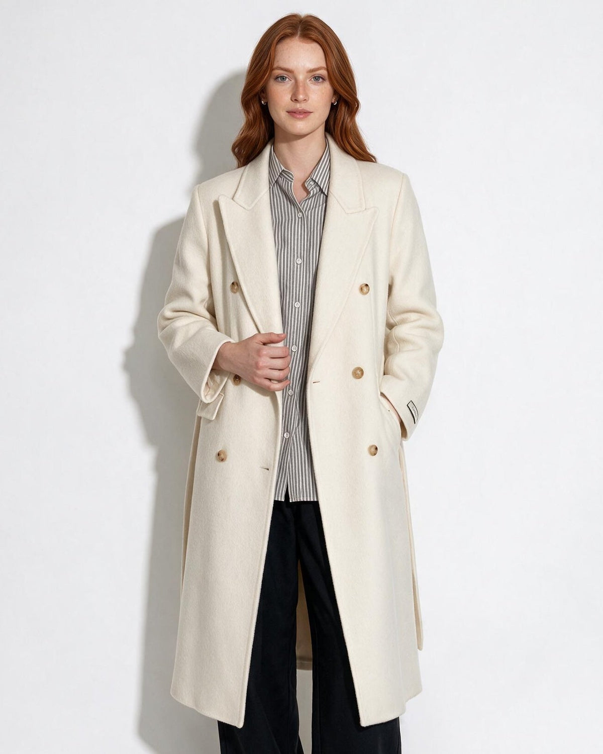 Ondine Clairmont | Wool Double-Breasted Tailored Coat