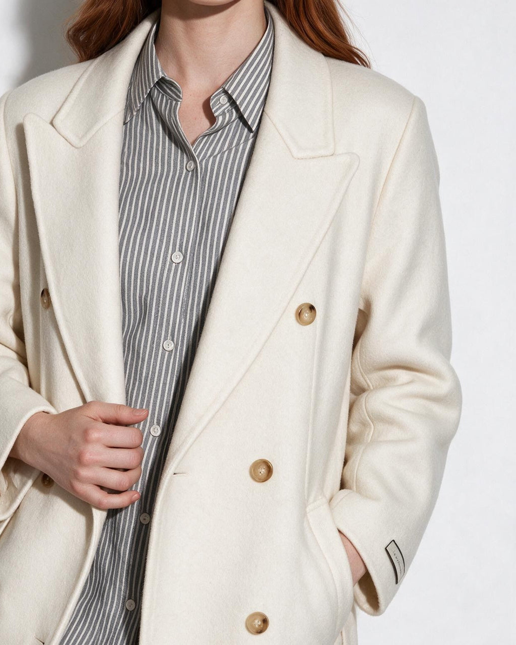Ondine Clairmont | Wool Double-Breasted Tailored Coat