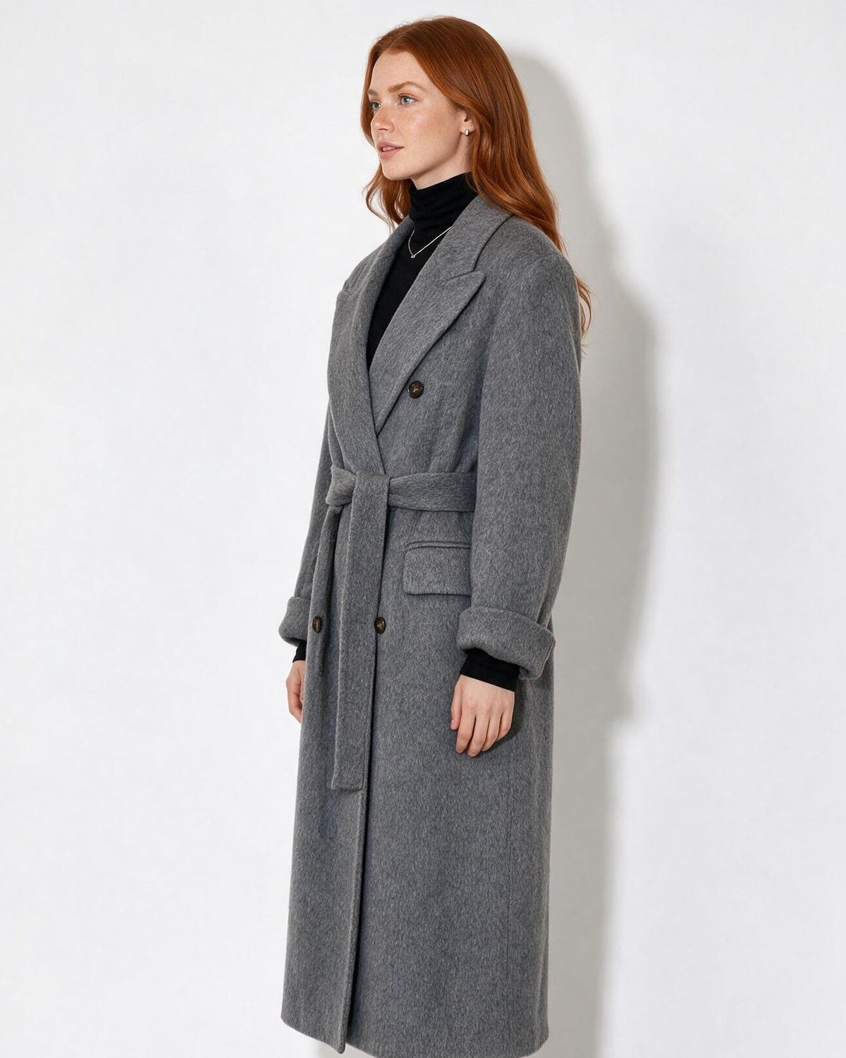 Ondine Clairmont | Wool Double-Breasted Tailored Coat