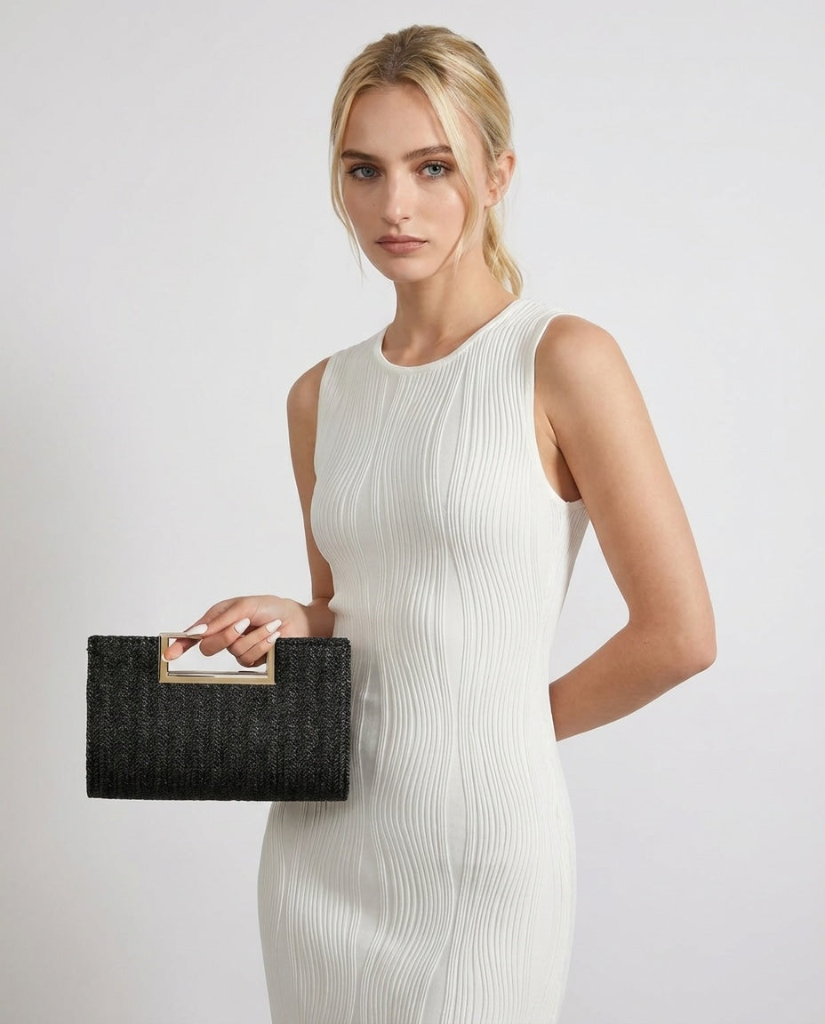 Léonie Valençay | Woven Frame Mini Crossbody Bag