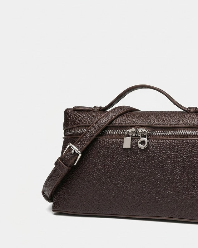 Ombeline Marceau | Padlock Charm Structured Crossbody Bag