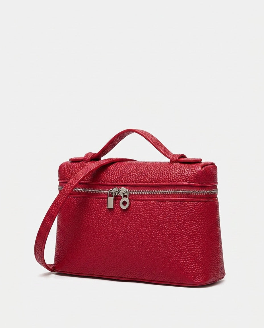 Ombeline Marceau | Padlock Charm Structured Crossbody Bag