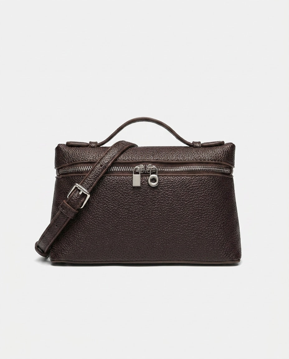 Ombeline Marceau | Padlock Charm Structured Crossbody Bag