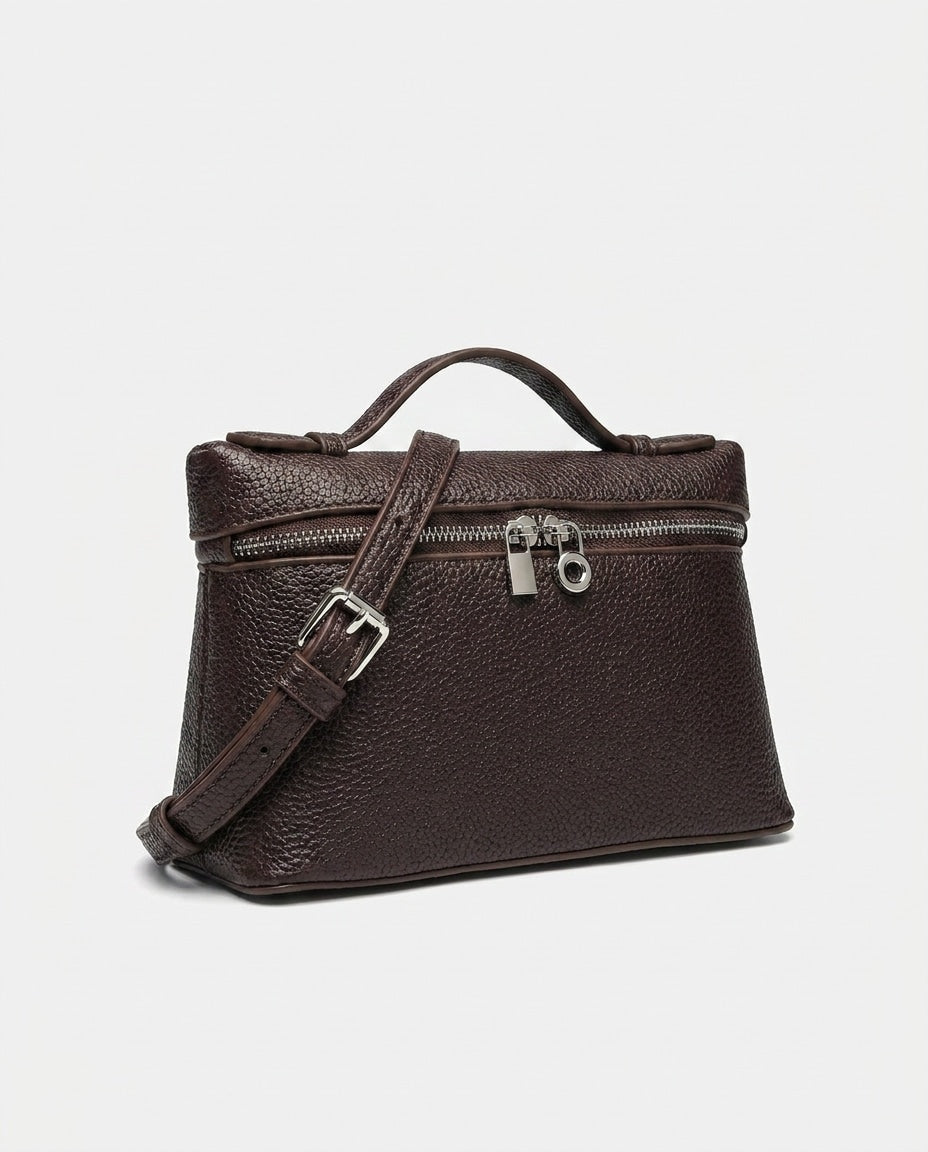 Ombeline Marceau | Padlock Charm Structured Crossbody Bag
