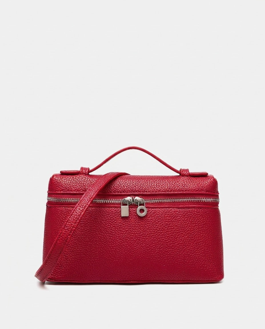 Ombeline Marceau | Padlock Charm Structured Crossbody Bag