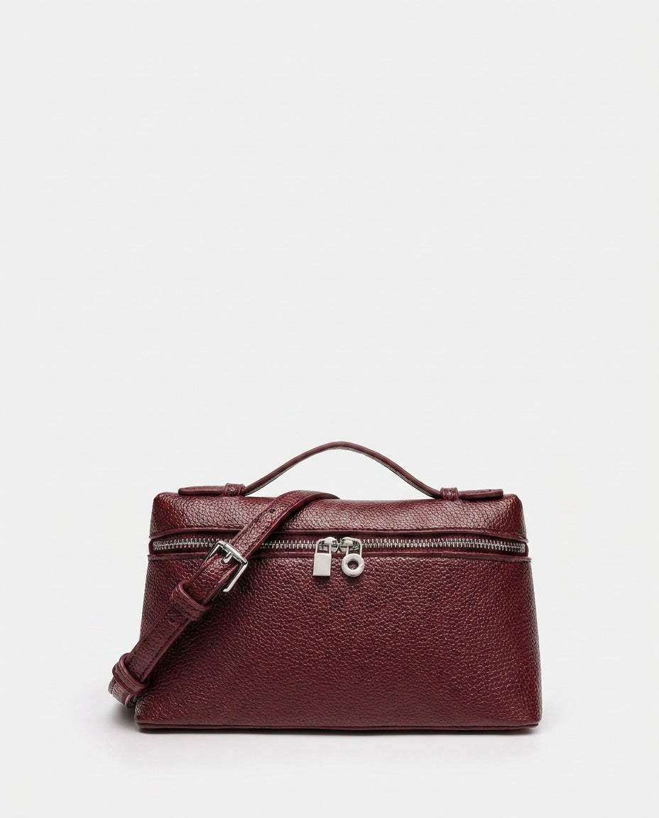 Ombeline Marceau | Padlock Charm Structured Crossbody Bag