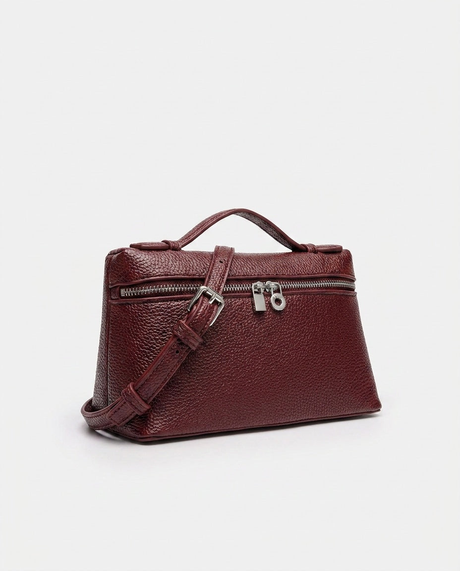 Ombeline Marceau | Padlock Charm Structured Crossbody Bag