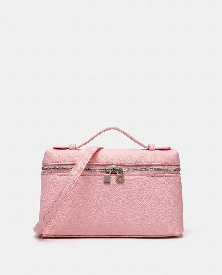 Ombeline Marceau | Padlock Charm Structured Crossbody Bag