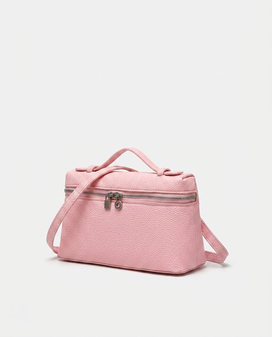 Ombeline Marceau | Padlock Charm Structured Crossbody Bag