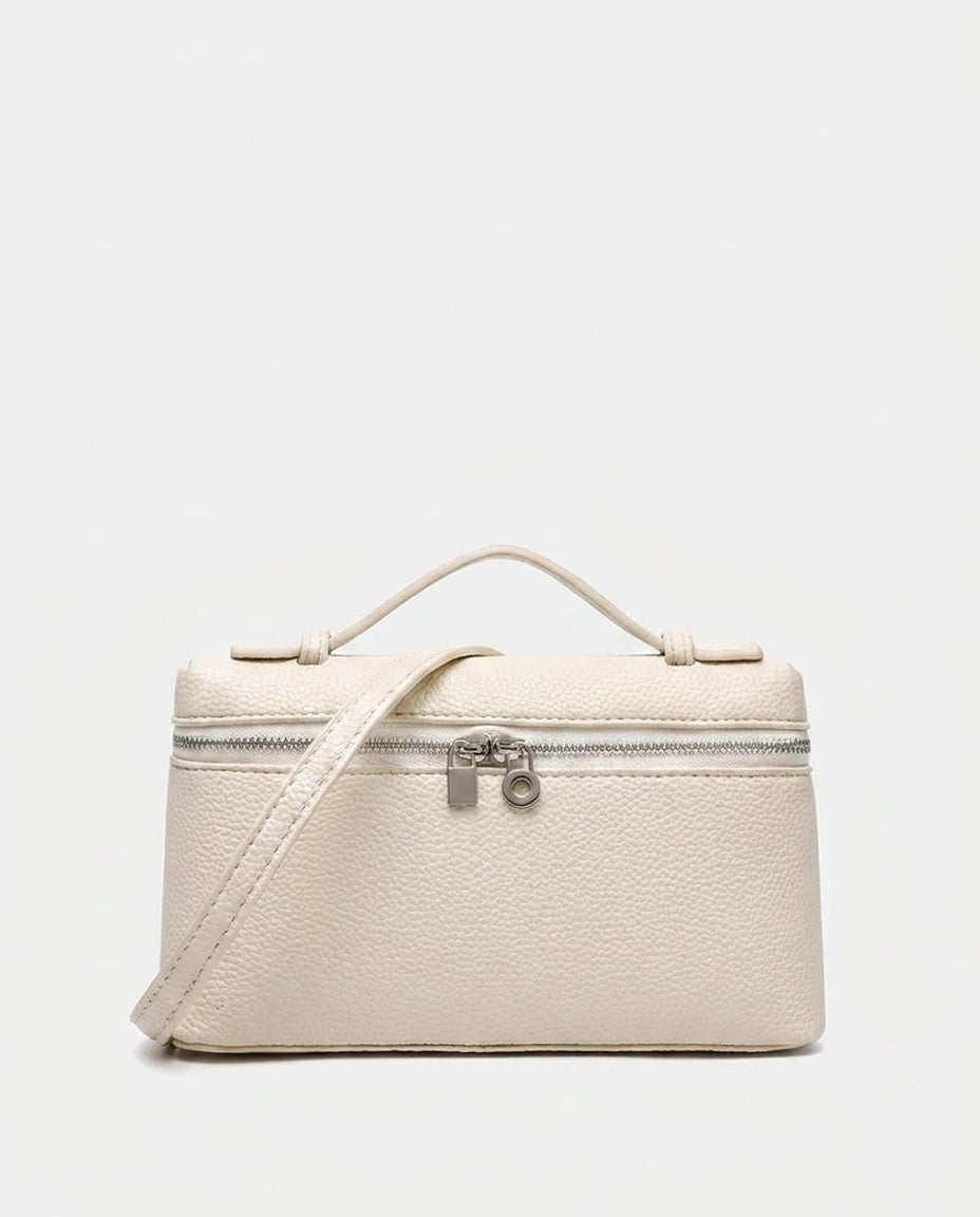 Ombeline Marceau | Padlock Charm Structured Crossbody Bag