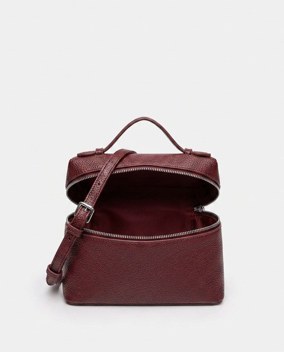 Ombeline Marceau | Padlock Charm Structured Crossbody Bag