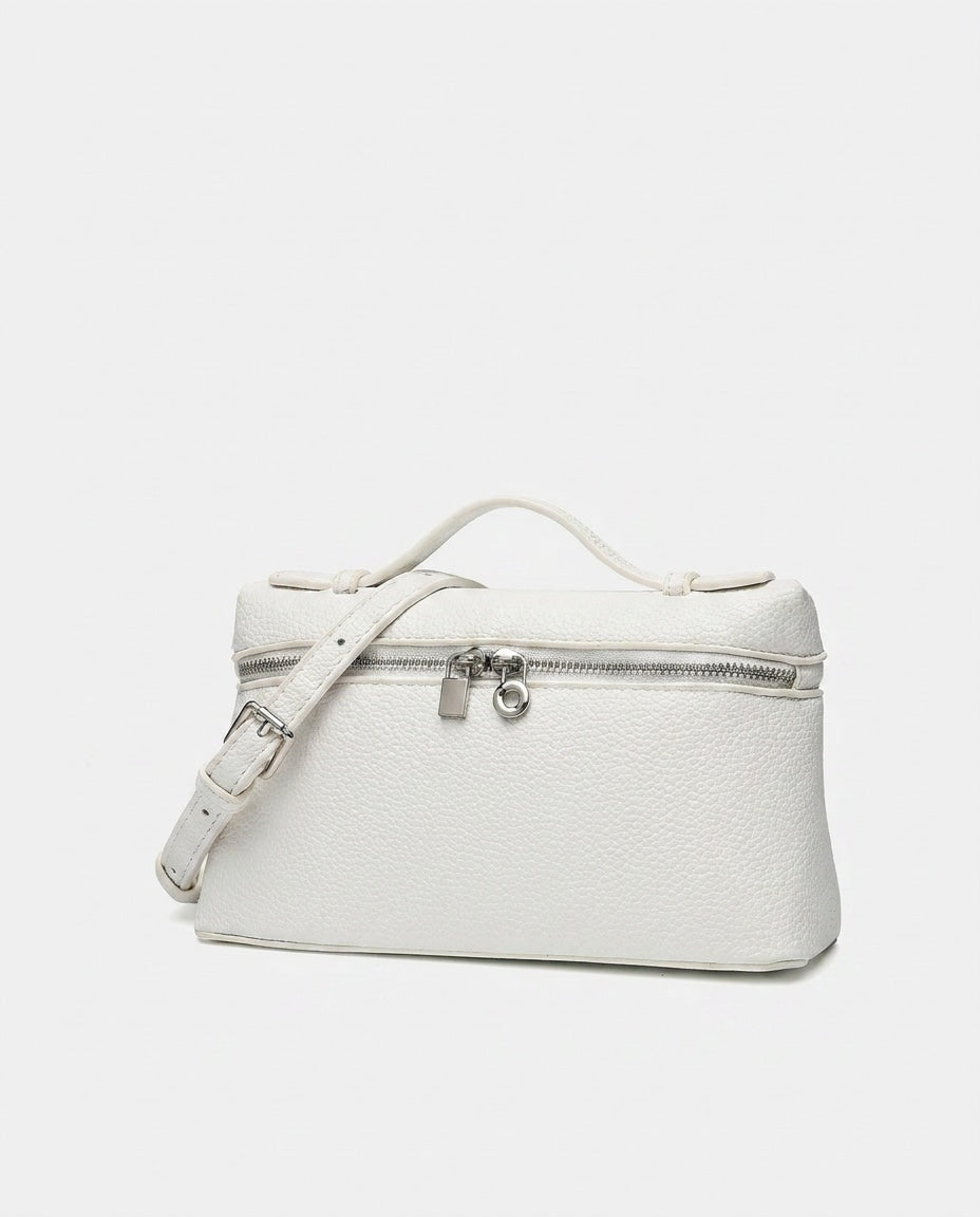 Ombeline Marceau | Padlock Charm Structured Crossbody Bag