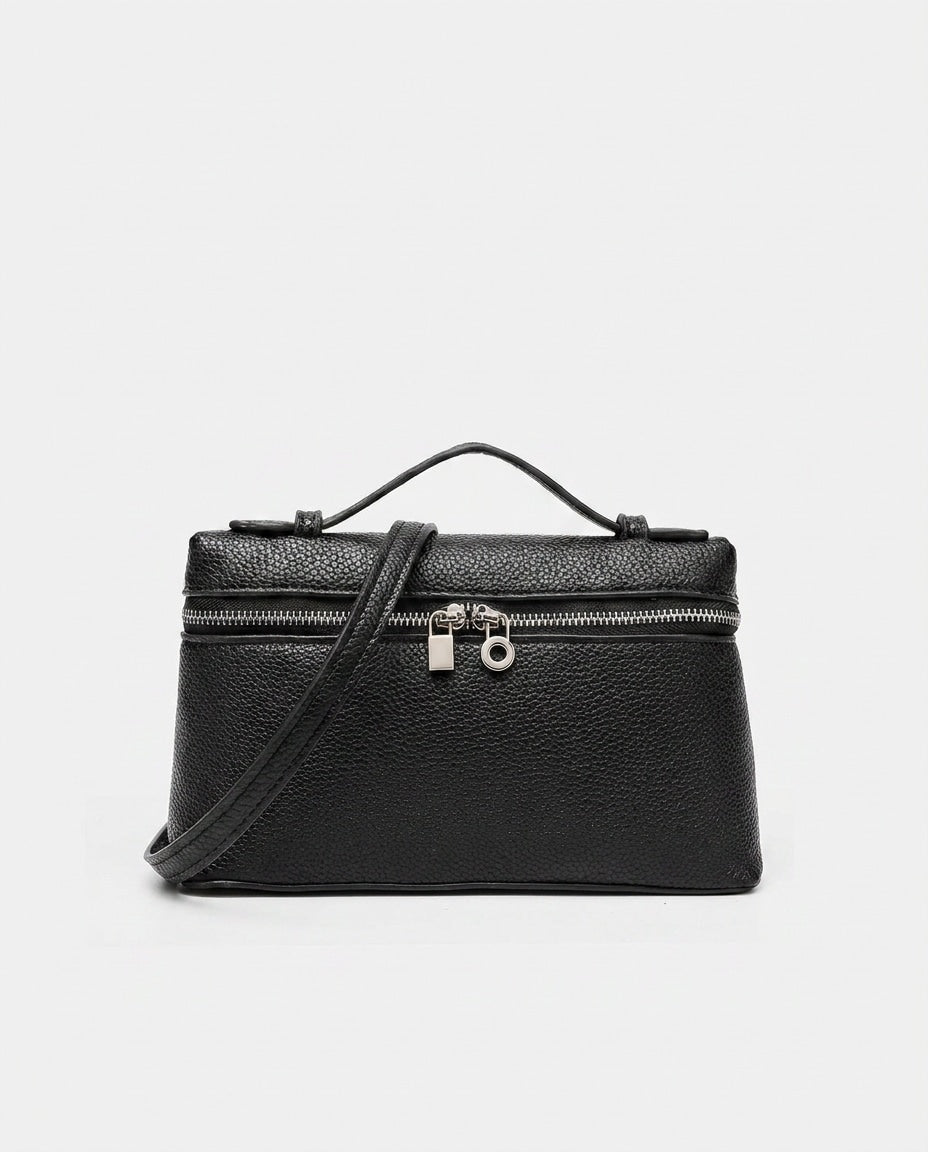 Ombeline Marceau | Padlock Charm Structured Crossbody Bag