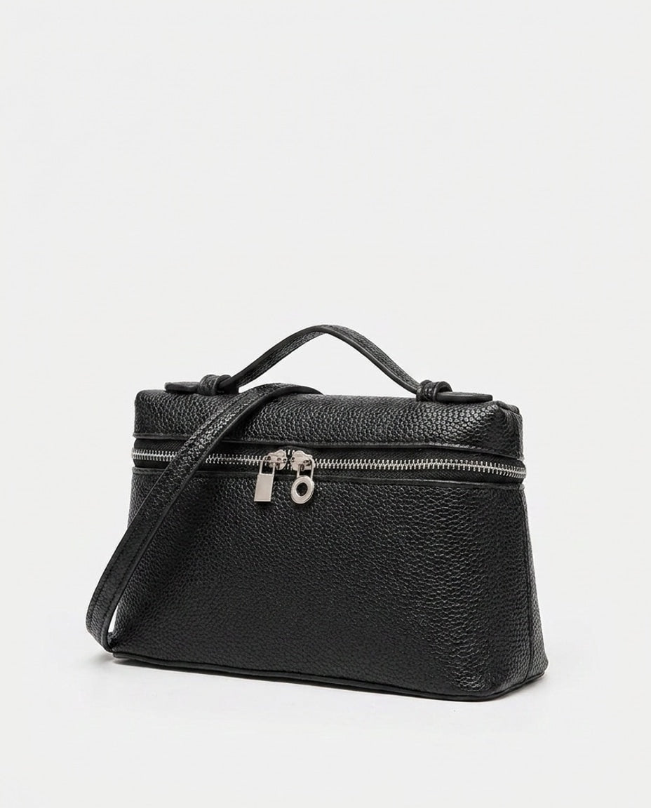 Ombeline Marceau | Padlock Charm Structured Crossbody Bag