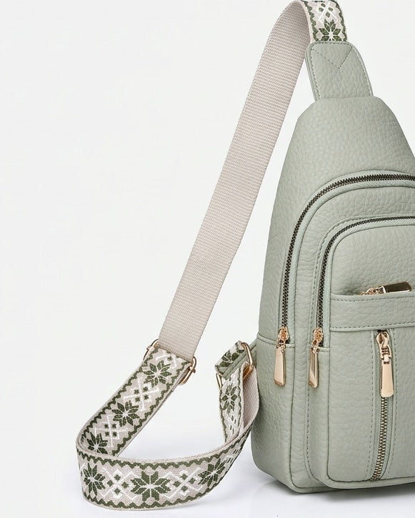 Maïa Desforges | Woven Strap Zip Pocket Crossbody Bag