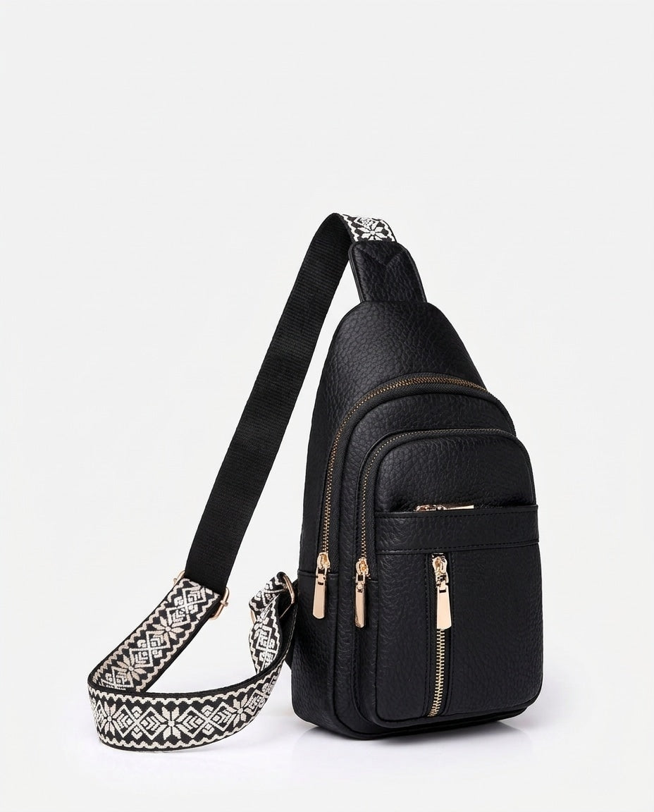 Maïa Desforges | Woven Strap Zip Pocket Crossbody Bag
