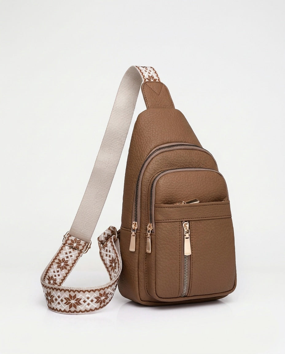 Maïa Desforges | Woven Strap Zip Pocket Crossbody Bag