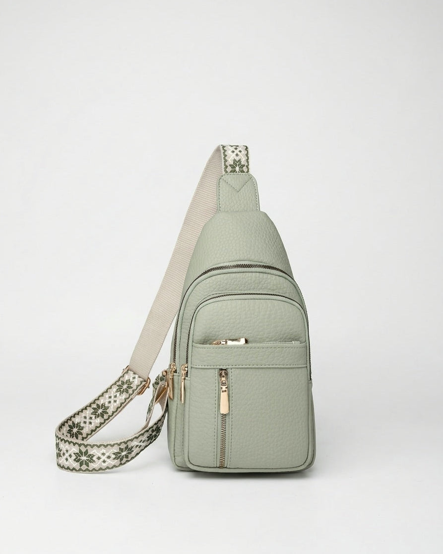 Maïa Desforges | Woven Strap Zip Pocket Crossbody Bag