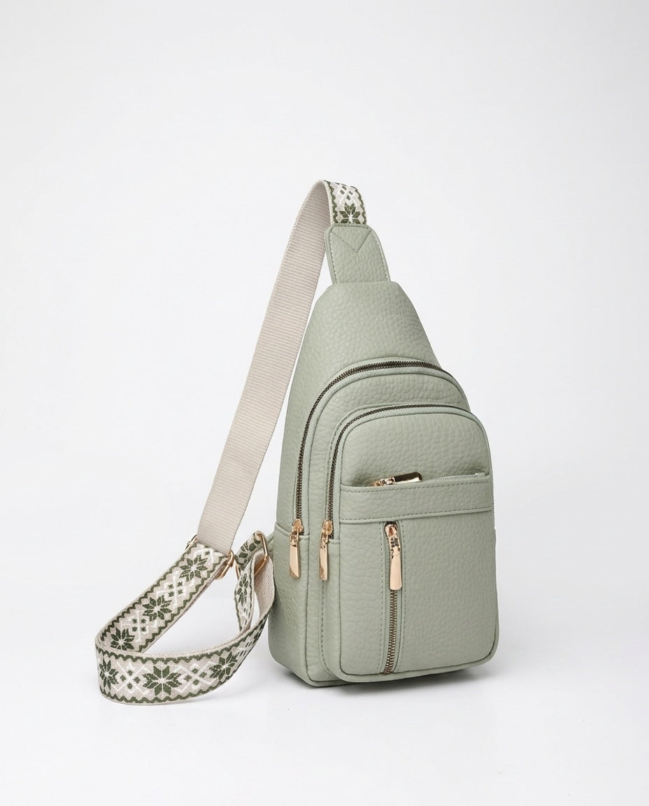Maïa Desforges | Woven Strap Zip Pocket Crossbody Bag