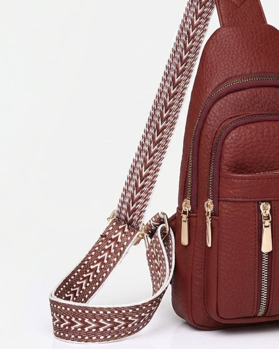 Maïa Desforges | Woven Strap Zip Pocket Crossbody Bag