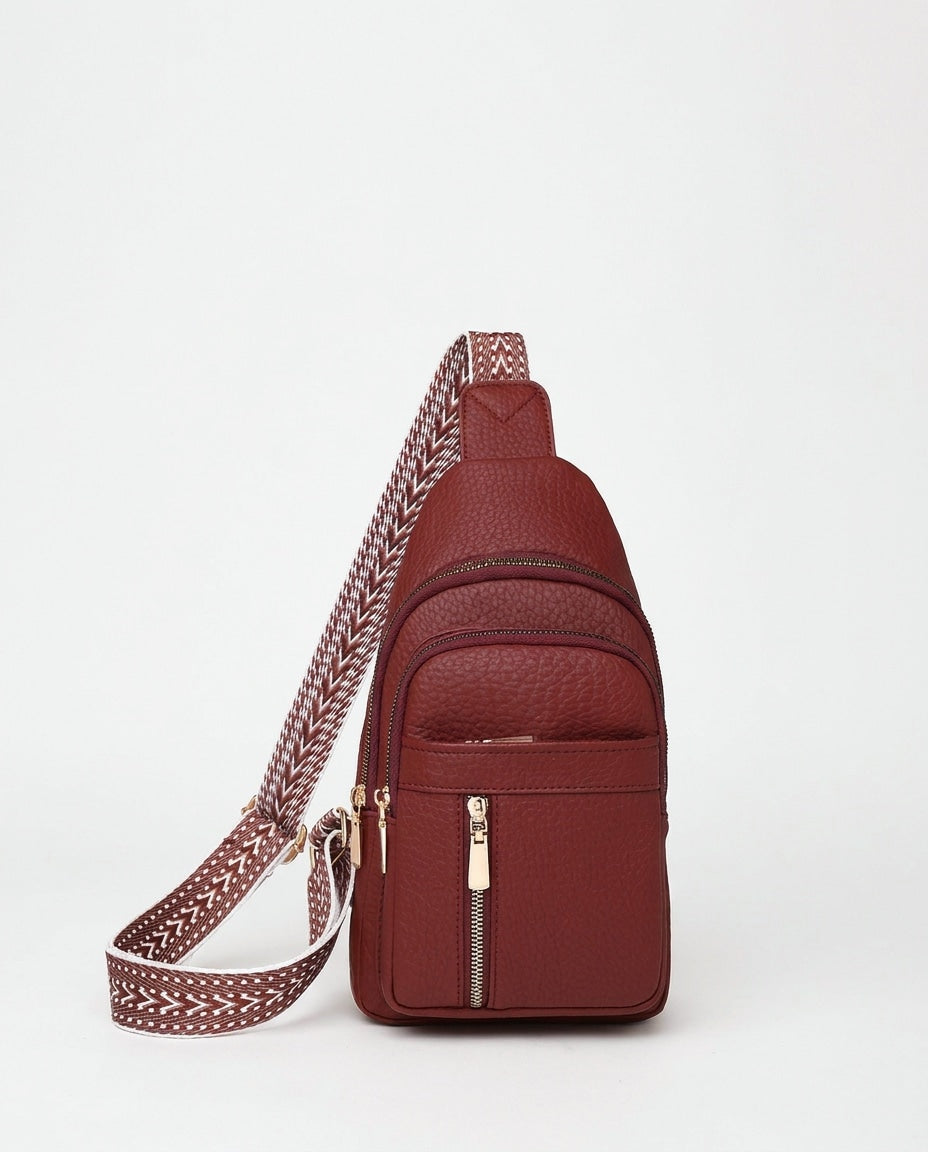 Maïa Desforges | Woven Strap Zip Pocket Crossbody Bag