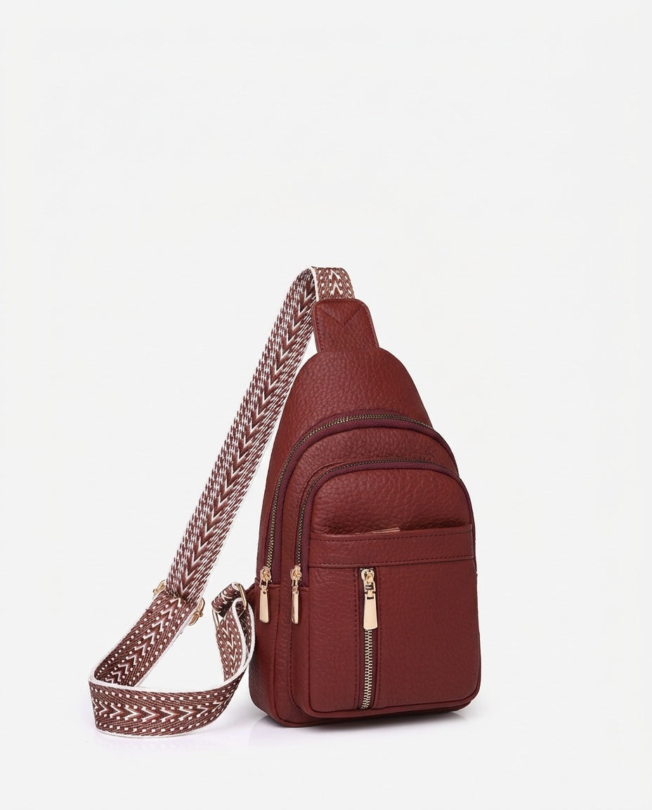 Maïa Desforges | Woven Strap Zip Pocket Crossbody Bag