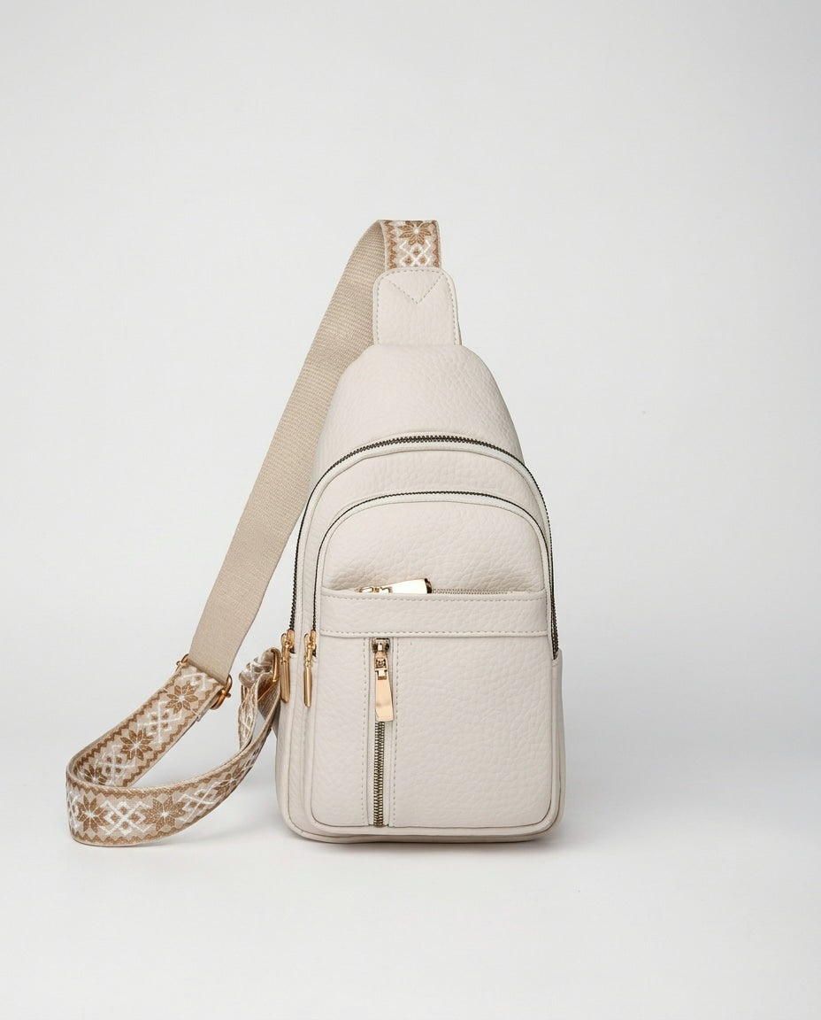 Maïa Desforges | Woven Strap Zip Pocket Crossbody Bag