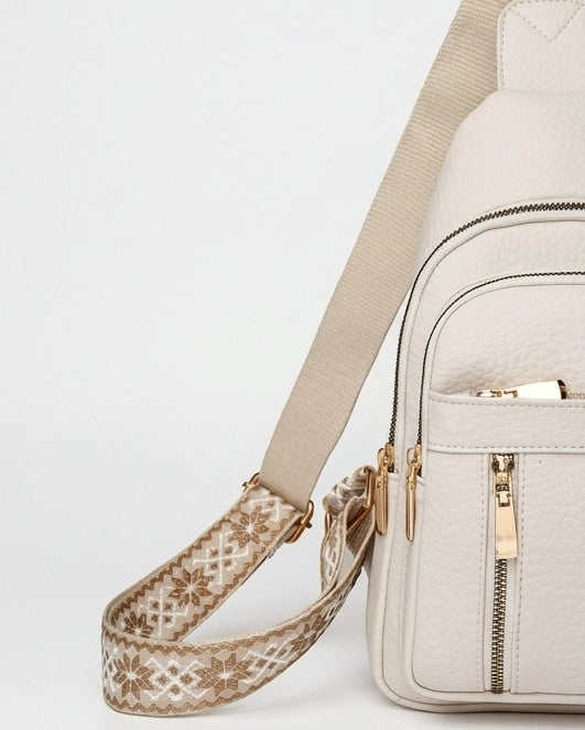 Maïa Desforges | Woven Strap Zip Pocket Crossbody Bag