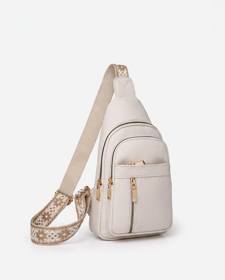 Maïa Desforges | Woven Strap Zip Pocket Crossbody Bag
