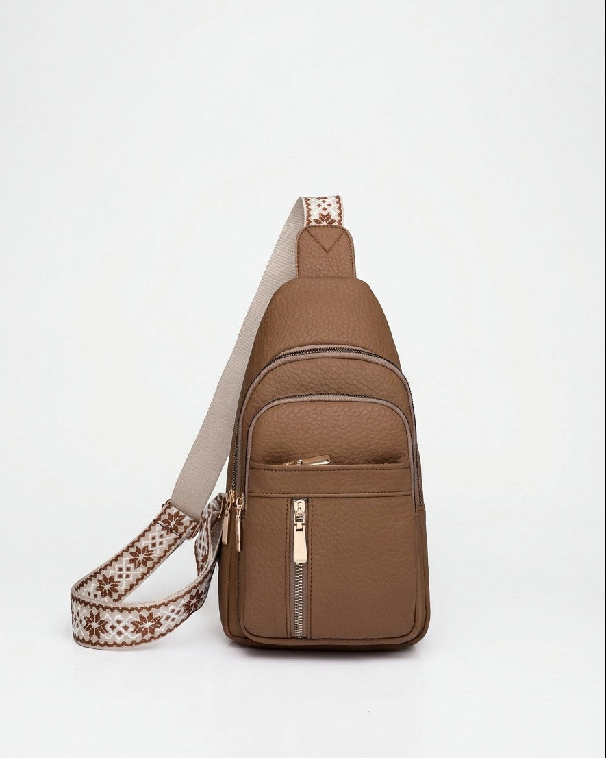 Maïa Desforges | Woven Strap Zip Pocket Crossbody Bag