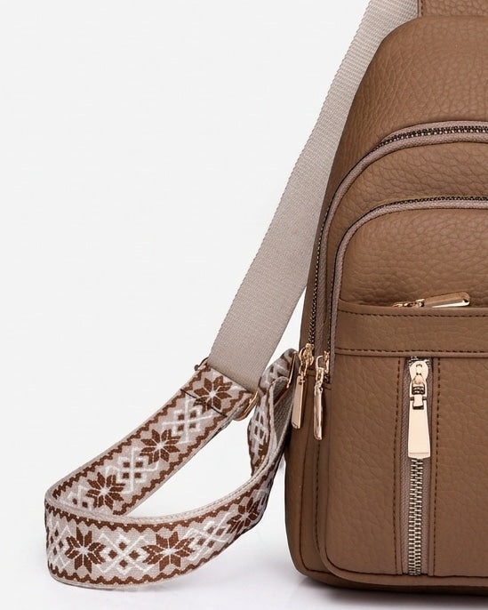 Maïa Desforges | Woven Strap Zip Pocket Crossbody Bag