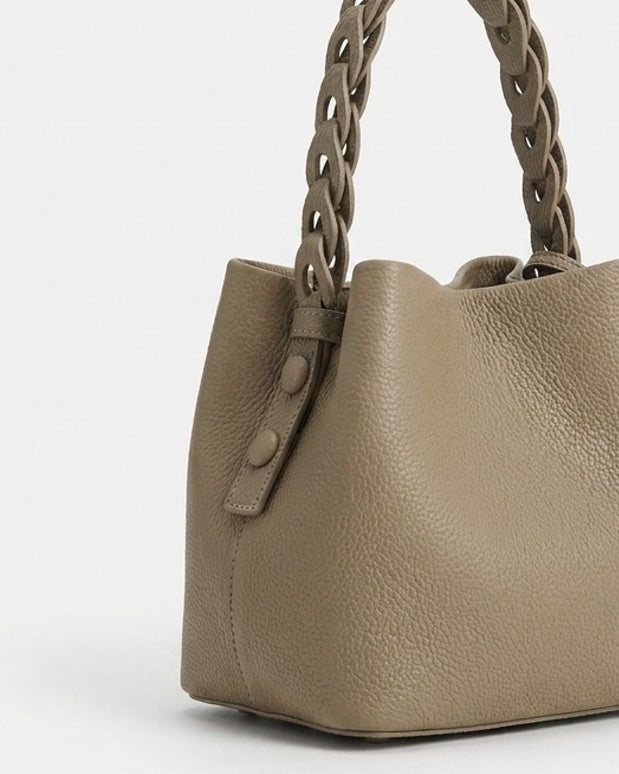 Zélie Montferrand | Braided Handle Drawstring Bucket Bag