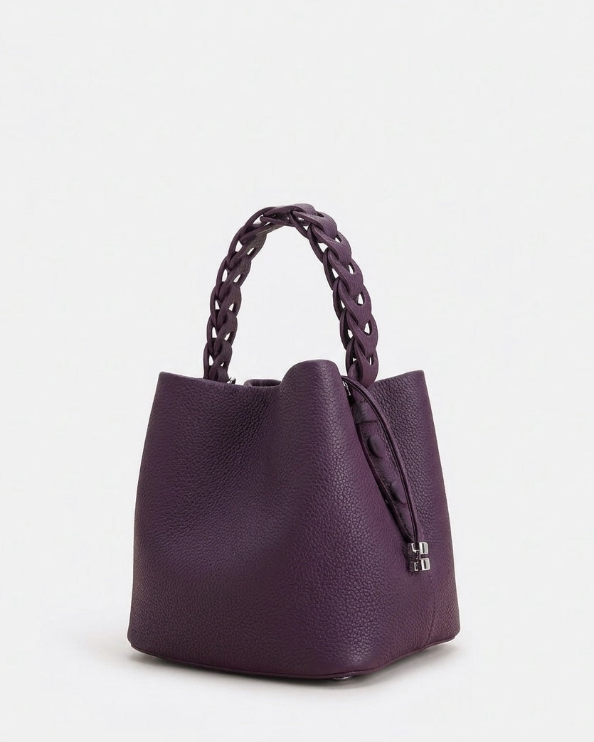 Zélie Montferrand | Braided Handle Drawstring Bucket Bag