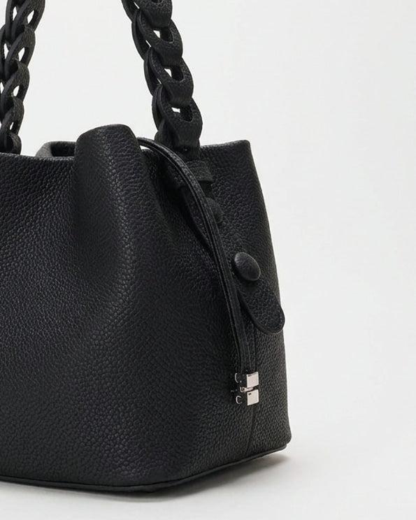 Zélie Montferrand | Braided Handle Drawstring Bucket Bag