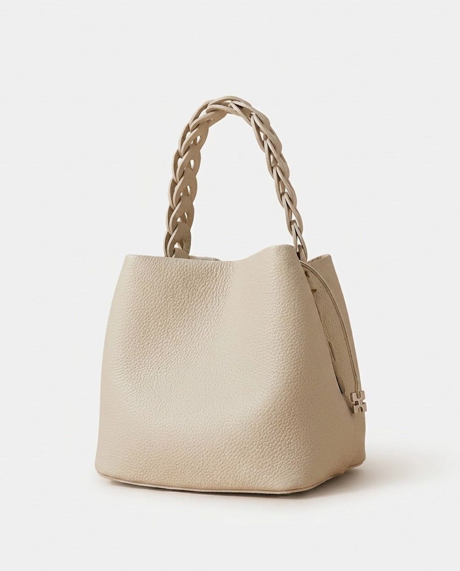 Zélie Montferrand | Braided Handle Drawstring Bucket Bag