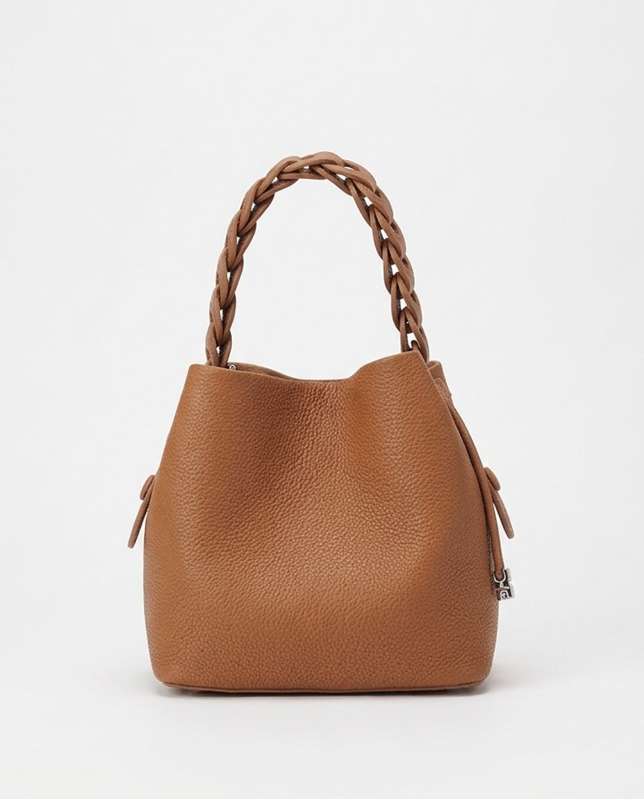 Zélie Montferrand | Braided Handle Drawstring Bucket Bag
