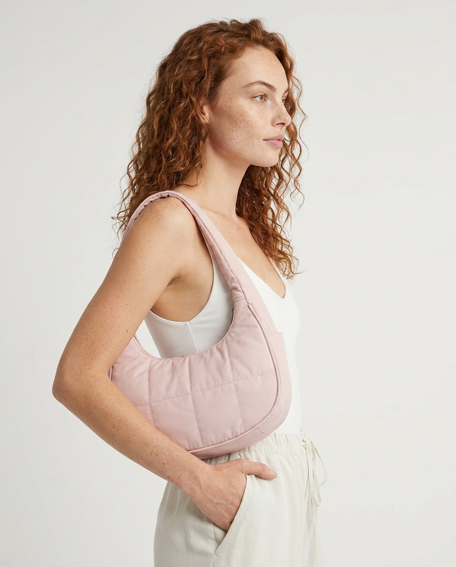 Théoline D'Aubrac | Quilted Crescent Hobo Bag