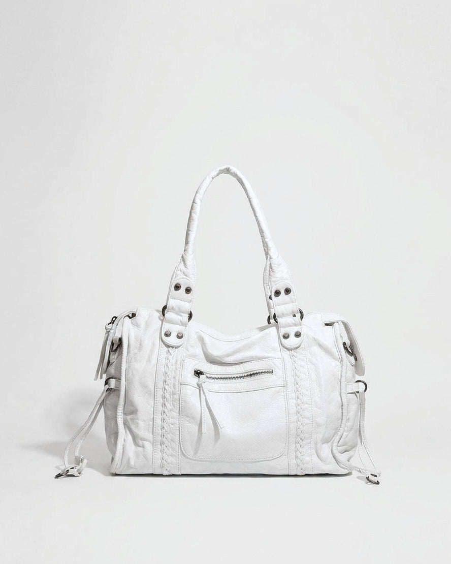 Isée Charvet | Structured Braided-Trim Tote Bag