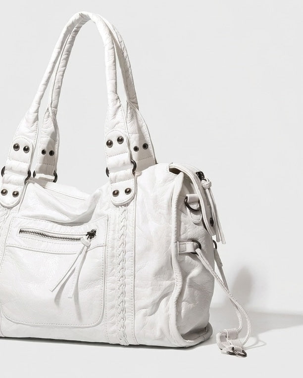 Isée Charvet | Structured Braided-Trim Tote Bag