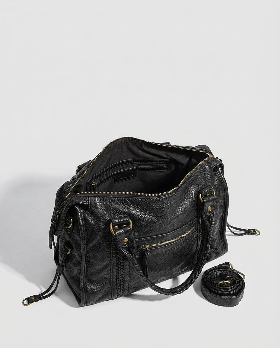 Isée Charvet | Structured Braided-Trim Tote Bag