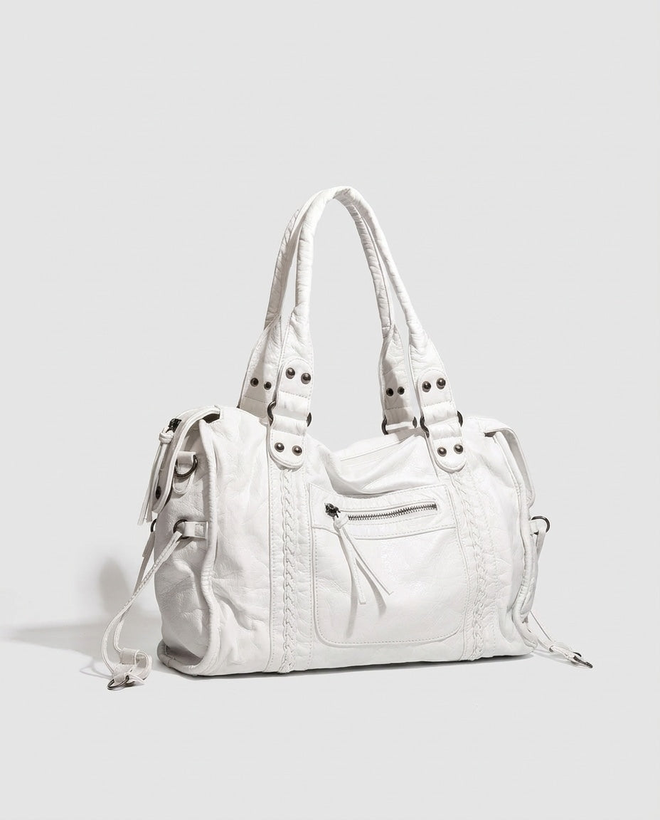 Isée Charvet | Structured Braided-Trim Tote Bag