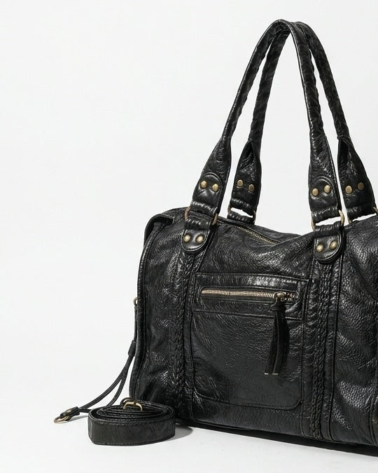 Isée Charvet | Structured Braided-Trim Tote Bag