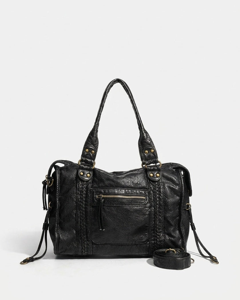 Isée Charvet | Structured Braided-Trim Tote Bag